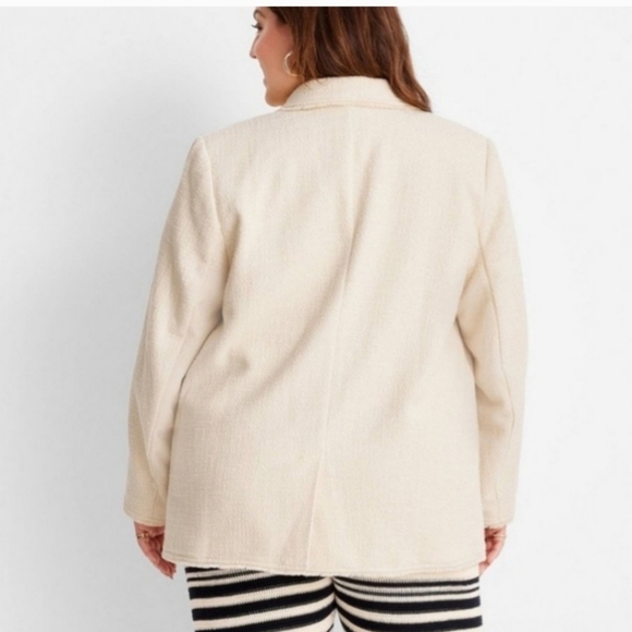 NWT Future Collective X Jenny K. Lopez Tweed Blazer Jacket in Ivory Size 3X ✨ - Picture 2 of 13